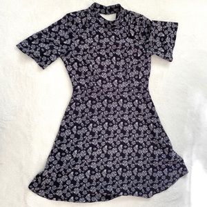 Black and White High Neck Skater Dress Forever 21